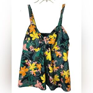 Old Navy Tropical Print Tie Knot Tankini Bathing Suit